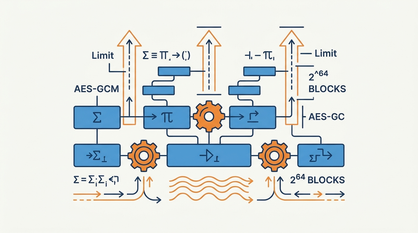 AES-GCM暗号化限界の概念図