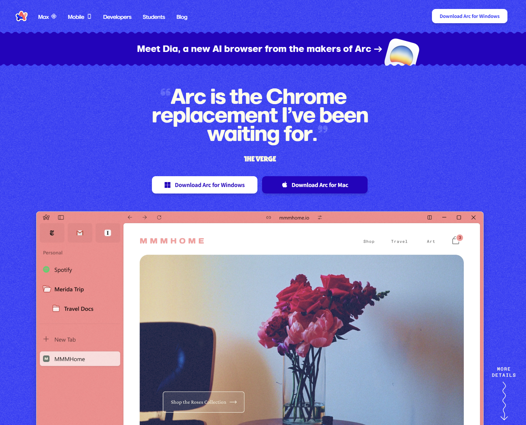 The Browser Companyが開発したArcブラウザ