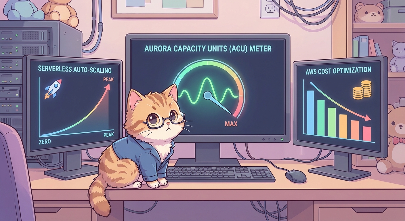 Aurora Capacity Units(ACU)のダッシュボードとコスト管理のイメージ