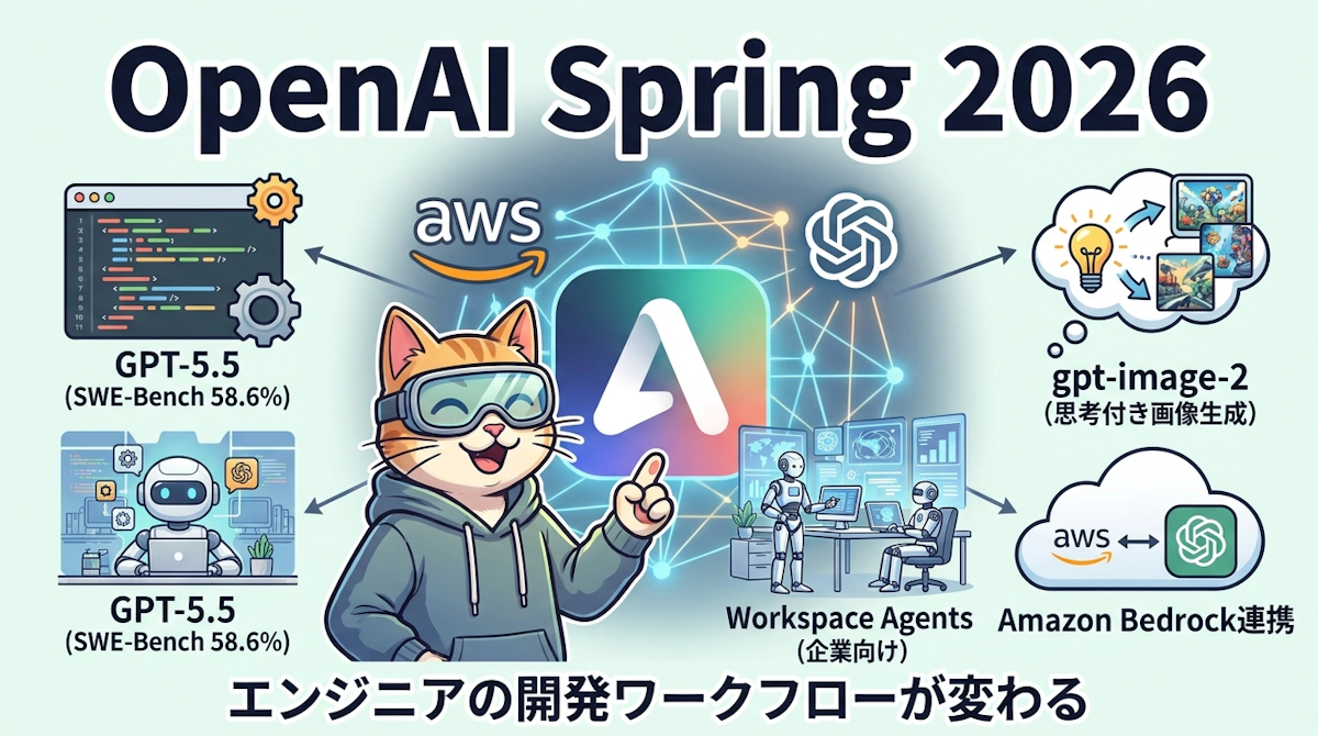 OpenAI Spring 2026 全解説 — GPT-5.5からAmazon Bedrock連携まで、エンジニアの開発ワークフローが変わる
