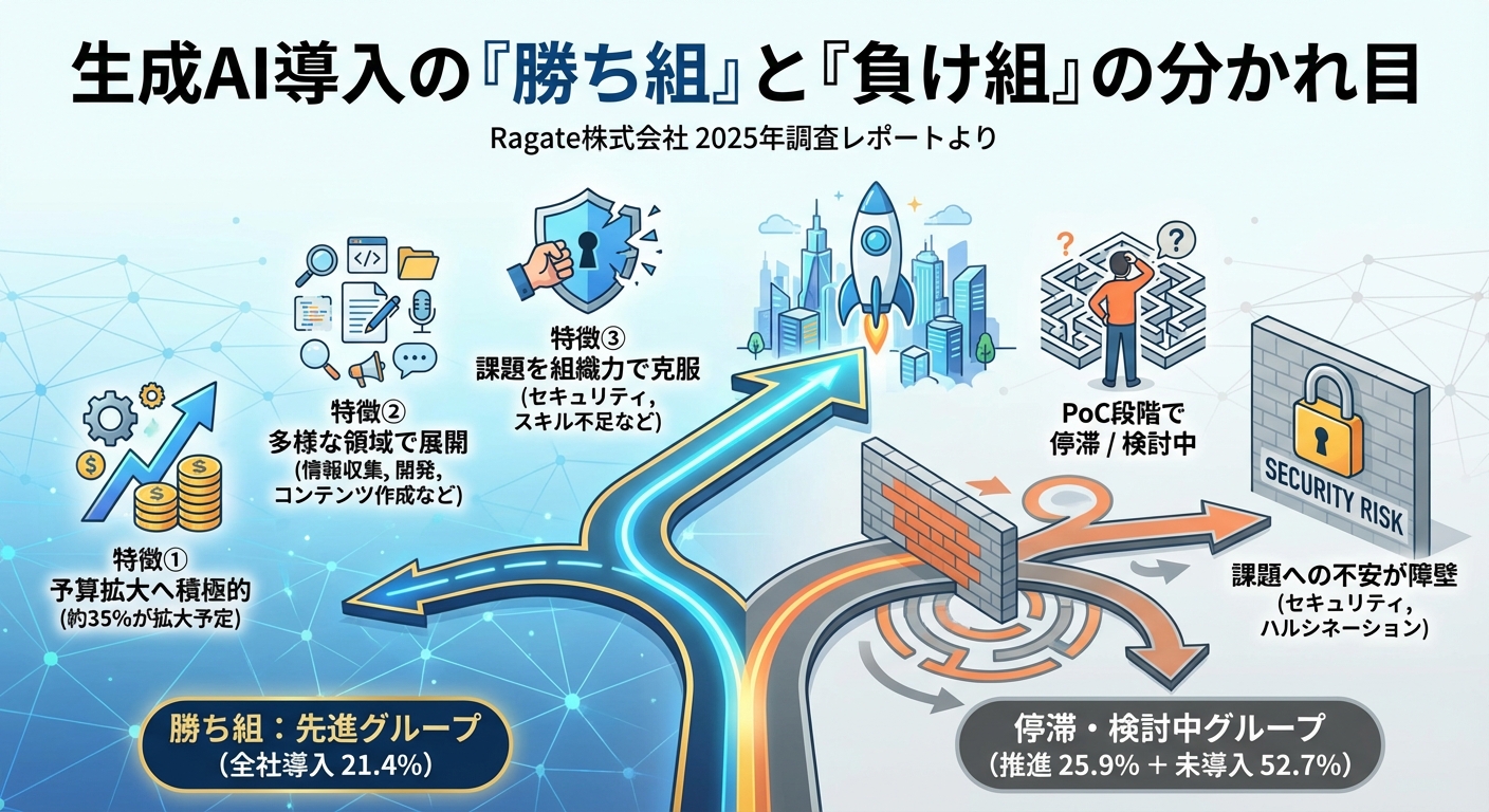 【2025年調査】全社導入21%の企業は何が違う？生成AI活用成功企業の共通点を分析