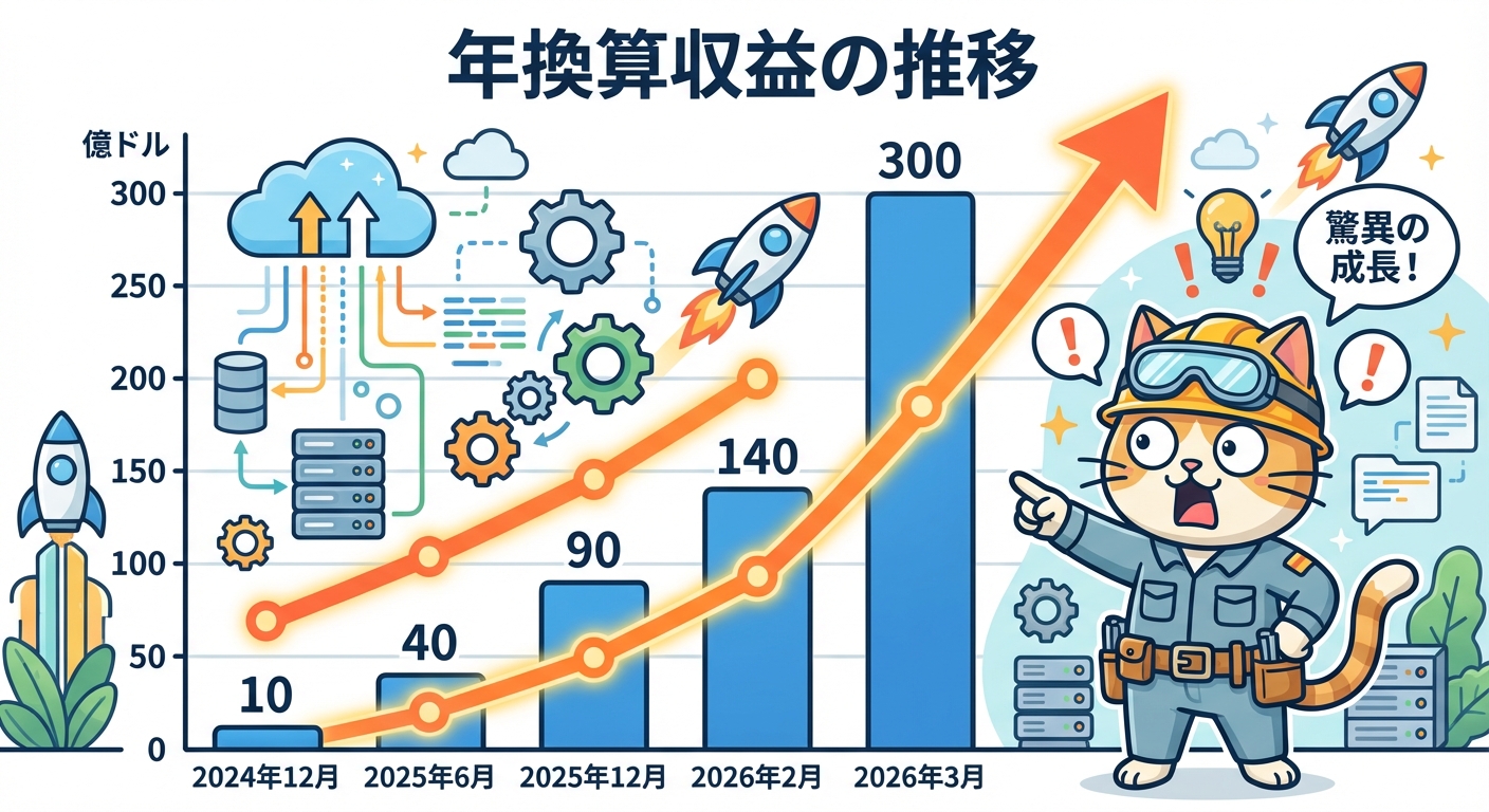 Anthropic年換算収益成長推移インフォグラフィック