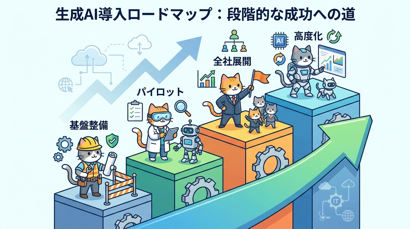 生成AI活用を段階的に定着させる4フェーズのロードマップ