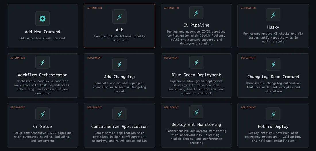 コードレビュー、テスト、デプロイチェックなどの再利用可能なコ