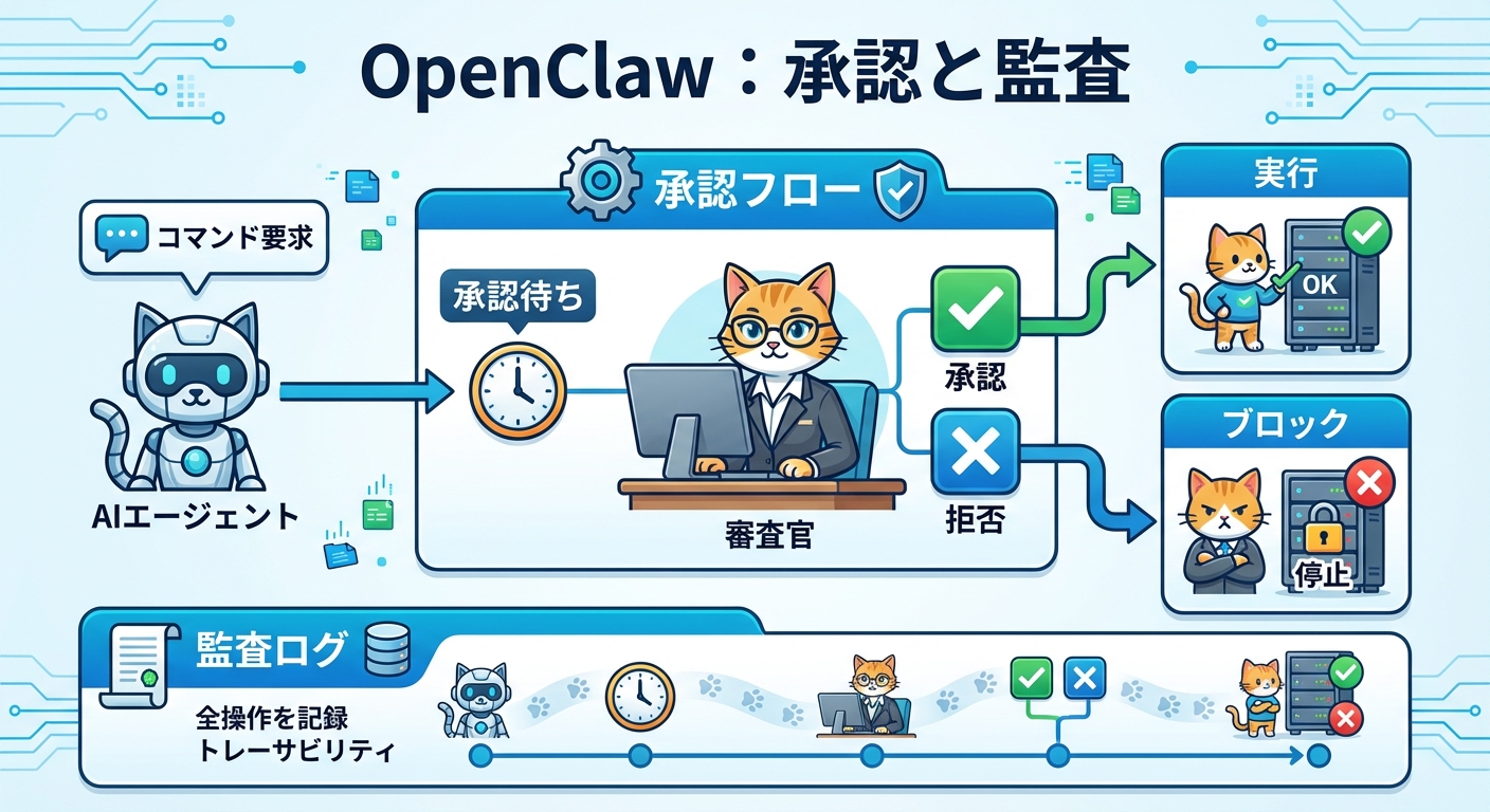 OpenClawの承認フローと監査ログの仕組み