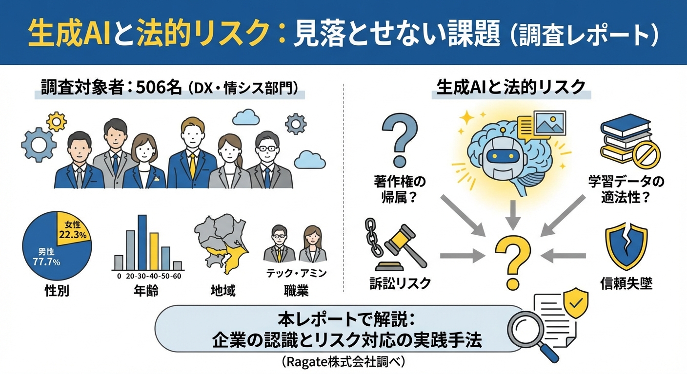 【505名調査】生成AI活用の法的リスク｜28%が懸念する著作権・コンプライアンス問題への対応策