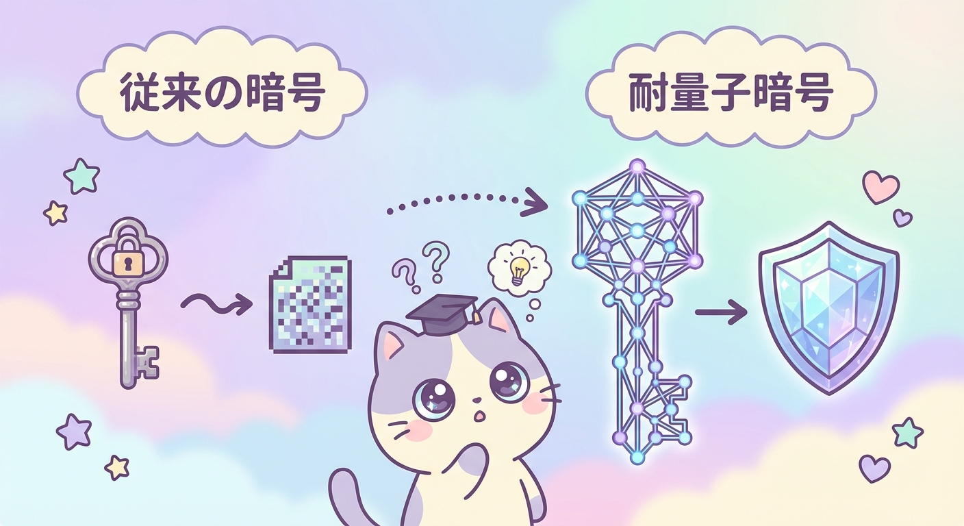 従来の暗号と耐量子暗号の比較