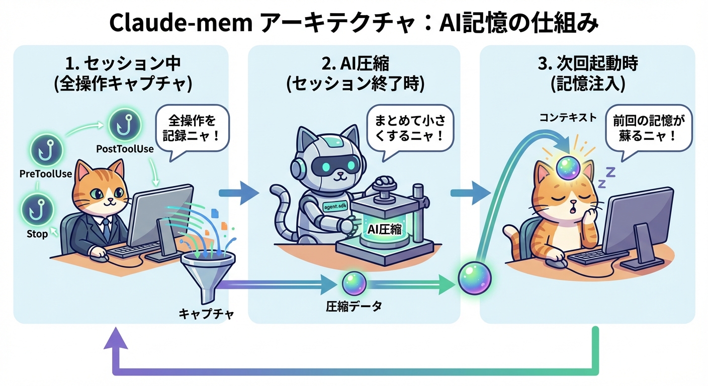claude-memのアーキテクチャ図