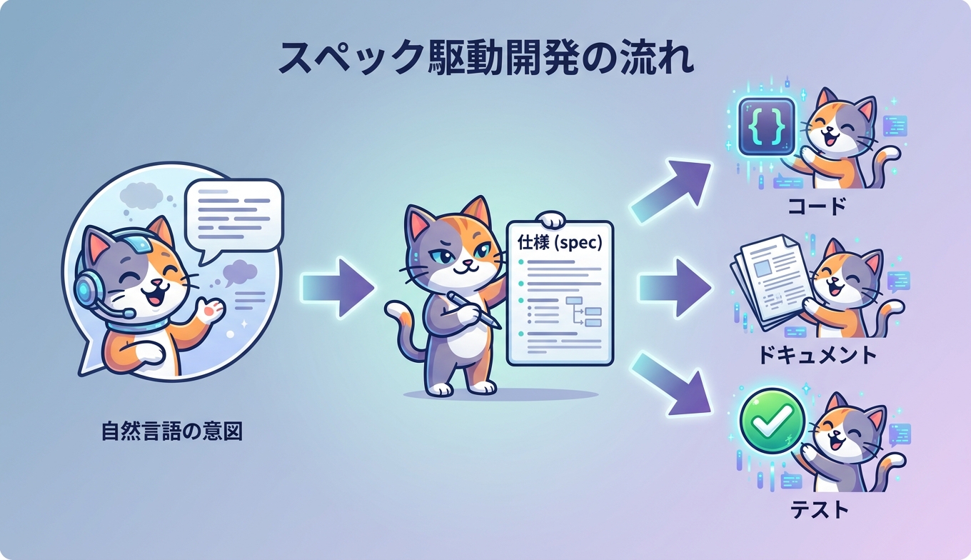 スペック駆動開発のフロー概念図
