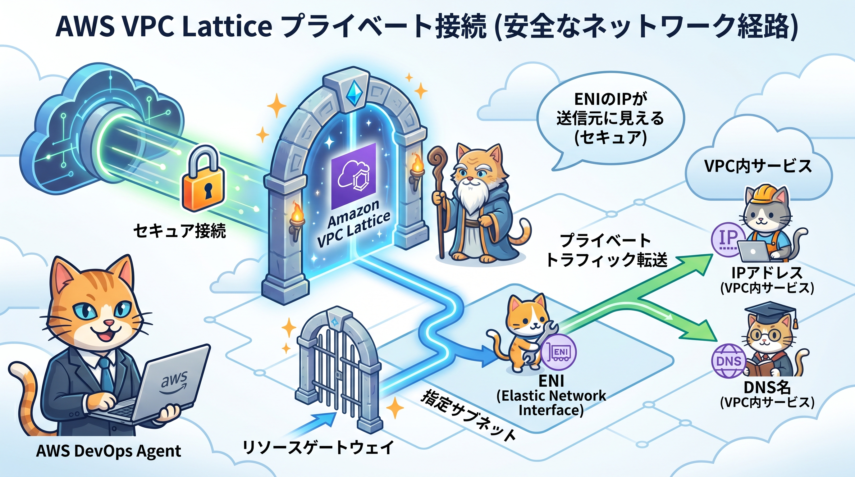 AWS DevOps Agentプライベート接続アーキテクチャ図