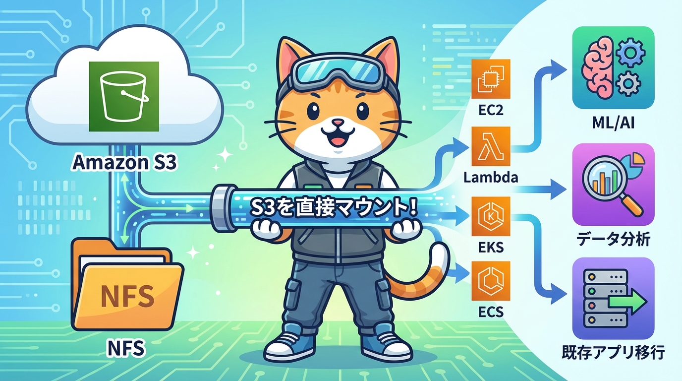 Amazon S3 FilesでS3バケットをファイルシステムとして使う