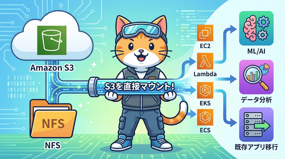 Amazon S3 FilesでS3バケットをファイルシステムとして使う