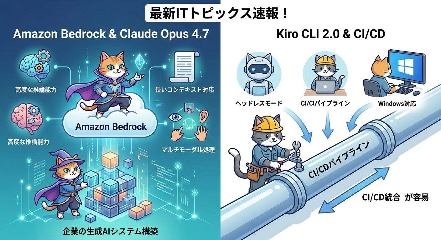 Claude Opus 4.7とKiro CLI 2.0のインフォグラフィック