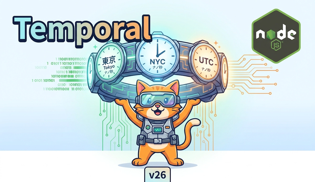 Node.js 26 で Temporal がデフォルト有効化、JavaScript の Date を置き換える新しい日時 API の使い方