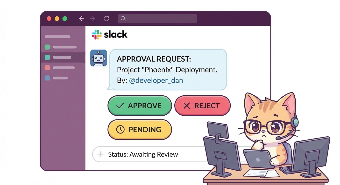承認ボットのワークフロー