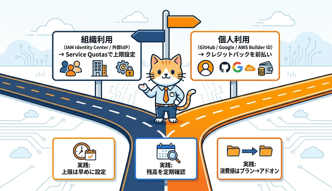 Service Quotas上限設定とクレジットパック前払いの使い分け