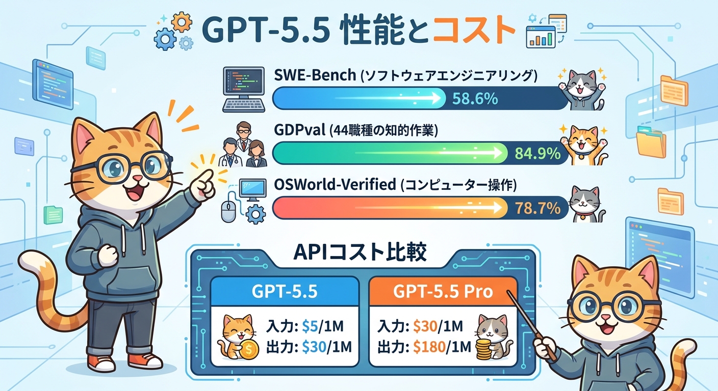 GPT-5.5 ベンチマーク性能とAPIコスト比較