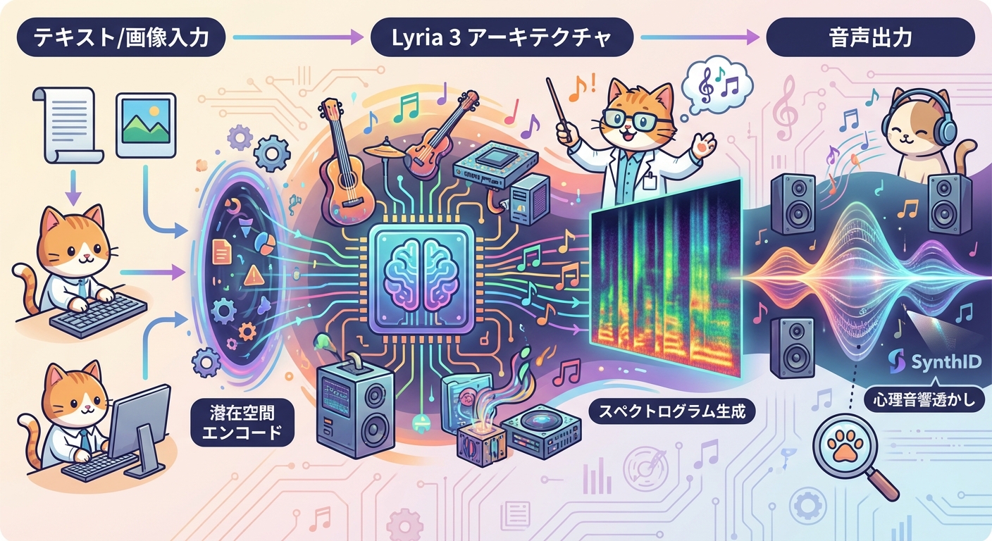 Lyria 3 アーキテクチャの概念図