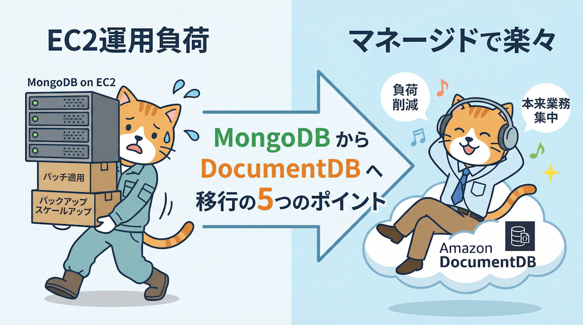 MongoDB on EC2 から Amazon DocumentDB へ移行した事例から学ぶ マネージドDBへのリプレイスで押さえるべき5つのポイント