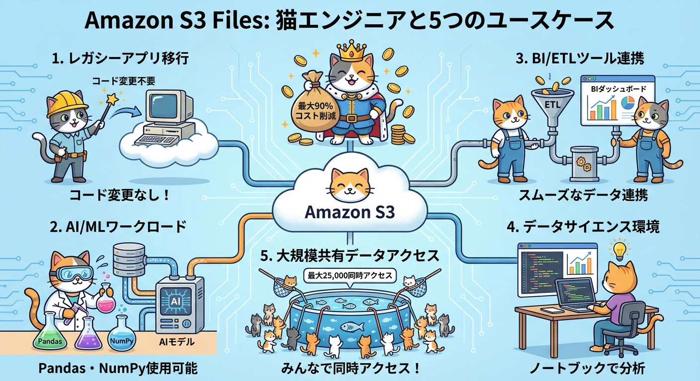 Amazon S3 Filesの主要ユースケースインフォグラフィック