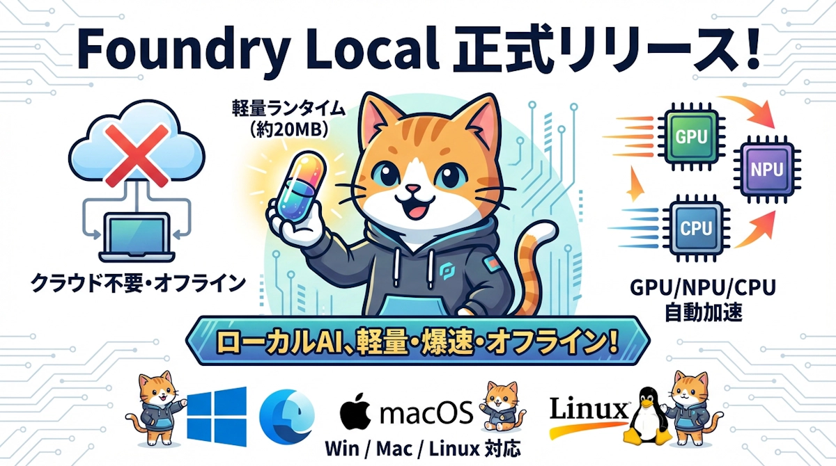 マイクロソフトが「Foundry Local」を正式リリース AIをアプリにバンドルしてオフラインで動かす新時代