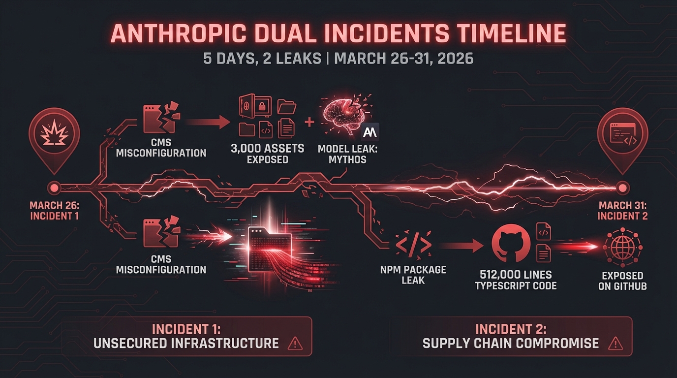 AnthropicのAI安全企業としての立場と情報流出事件を説明するインフォグラフィック