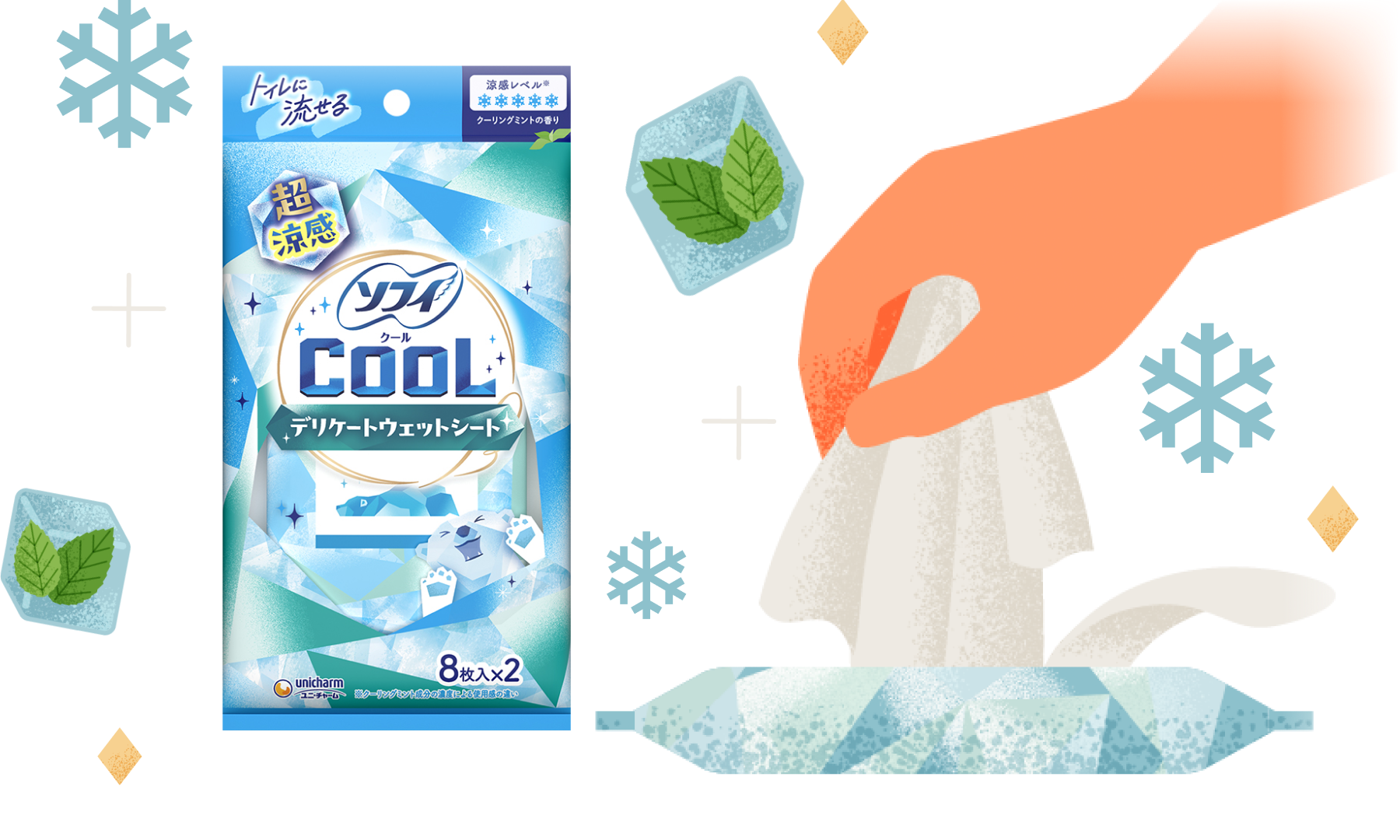 涼感デリケートウェットシートで爽快リフレッシュ