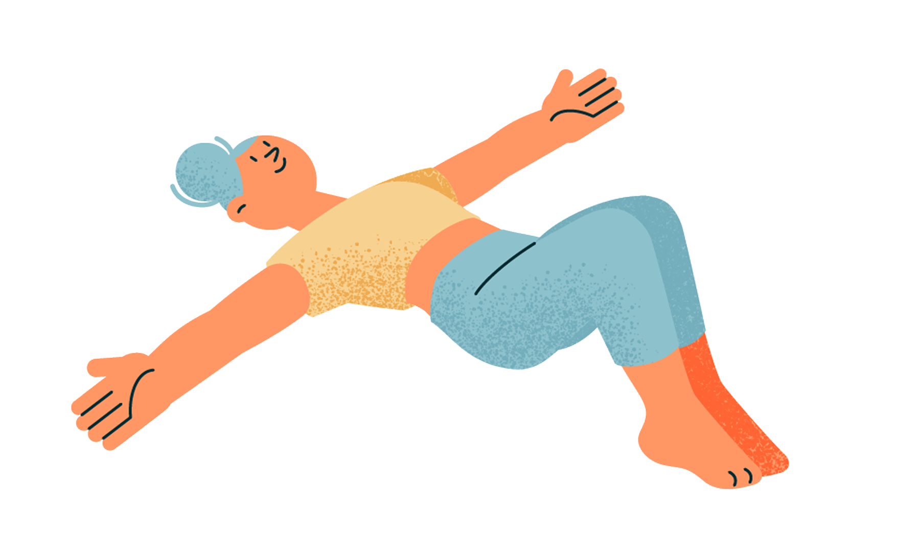 眠る前にリラックス。ひざ倒しストレッチ