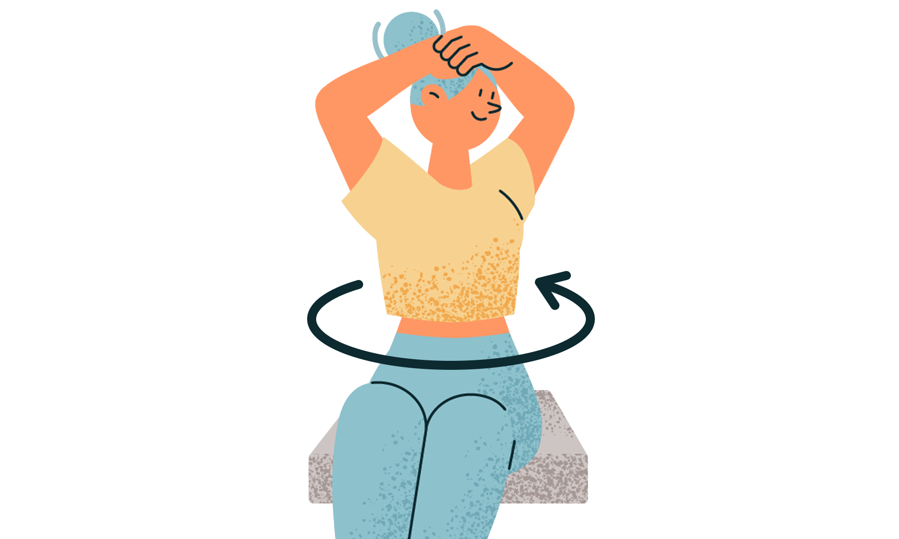 デスクワーク中に座ったまま腰ストレッチ