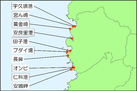 西伊豆釣り場紹介~西伊豆町エリア~位置図