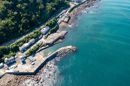 ～東伊豆の釣り場案内　河津町エリア　～　波来港（はらいこう）空撮写真