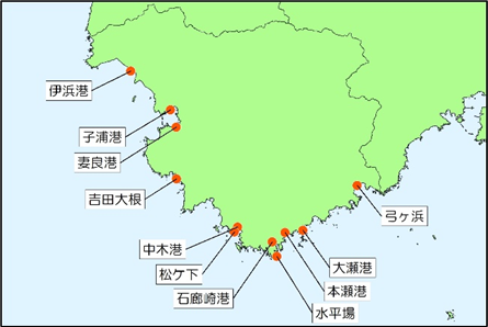 南伊豆釣り場紹介~南伊豆町エリア~位置図