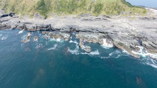 城ヶ島の釣り場案内～今も昔も釣り人に愛される人気釣り場！ 島全体がポイントの城ヶ島！～展望台下　空撮写真