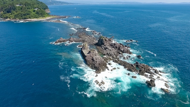 真鶴 三ツ石 空撮写真