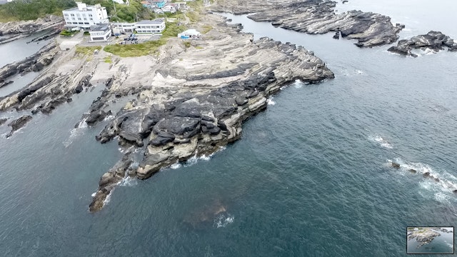 城ヶ島の釣り場案内～今も昔も釣り人に愛される人気釣り場！ 島全体がポイントの城ヶ島！～長津呂崎　空撮写真