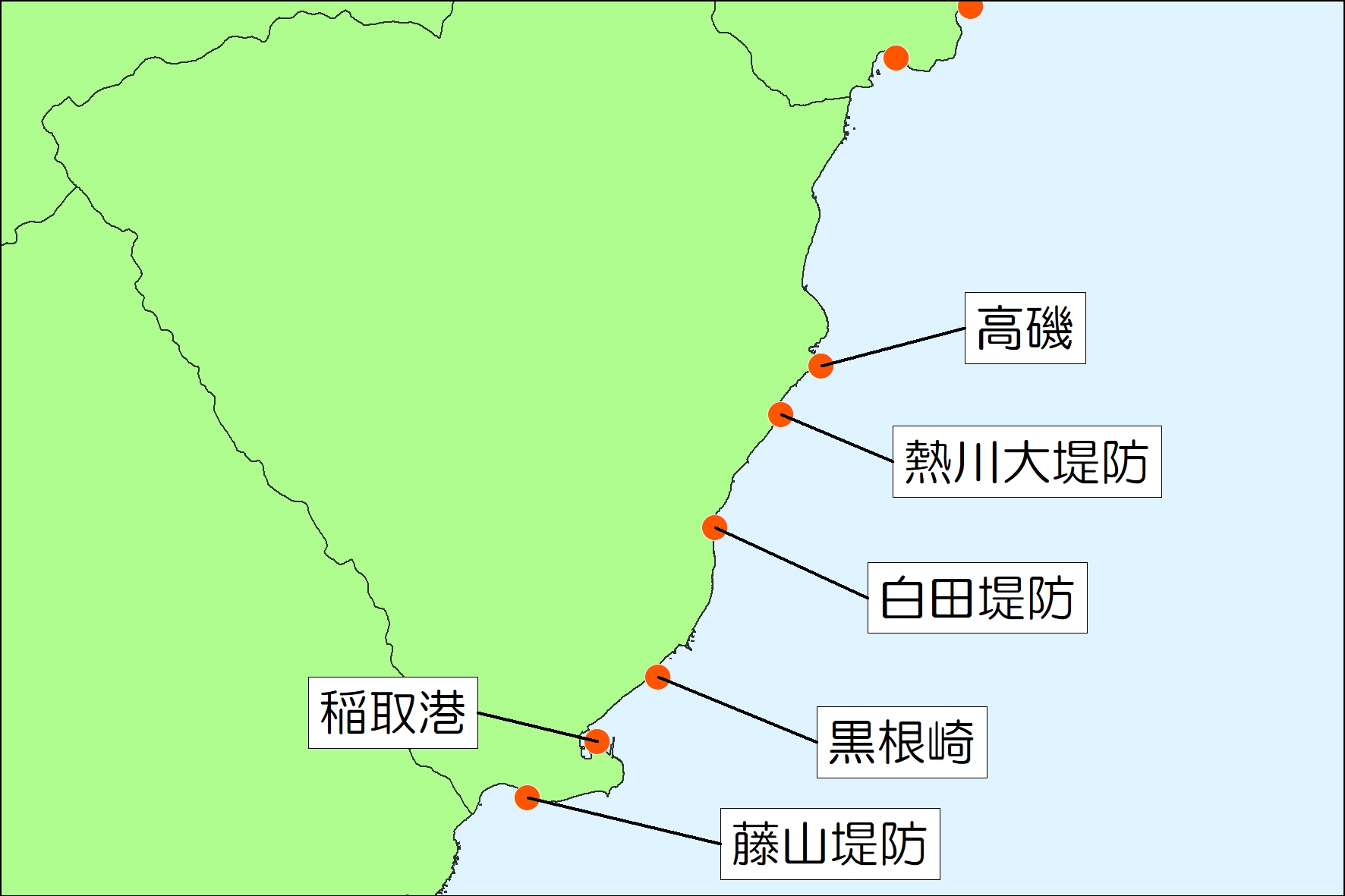 東伊豆釣り場紹介～東伊豆町エリア～位置図