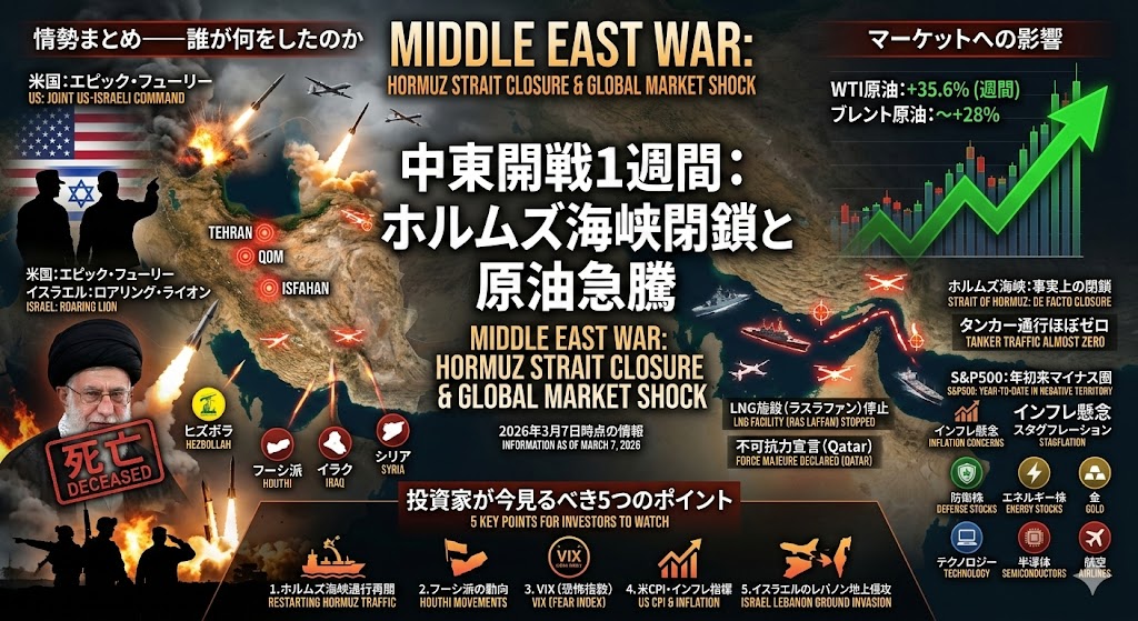 イラン戦争勃発から1週間——中東情勢と米国株マーケットへの影響まとめ