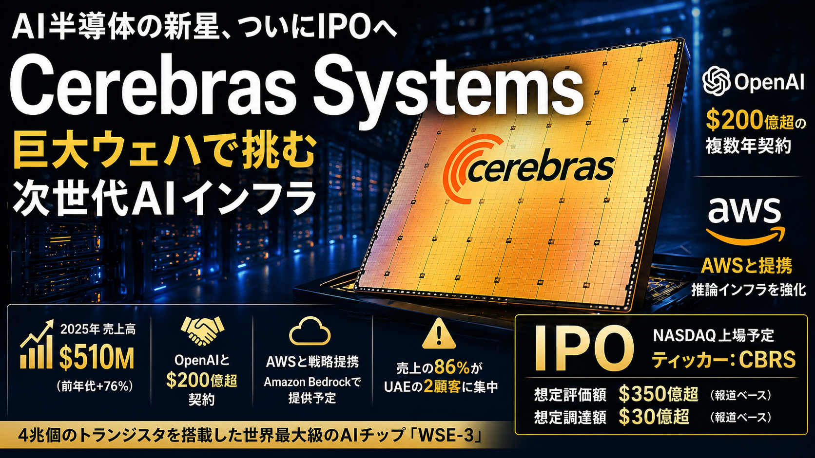 AI半導体IPOの本命？Cerebras（CBRS）をS-1から読み解く