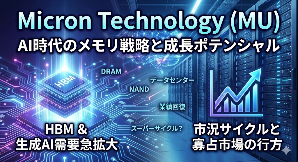 AI向けのメモリから恩恵を受けるMicron（MU）