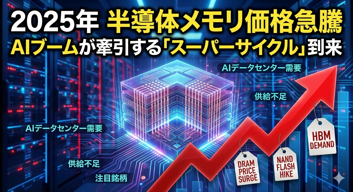 メモリ価格高騰の原因と恩恵を受ける銘柄 | アメリカ株の投資備考録