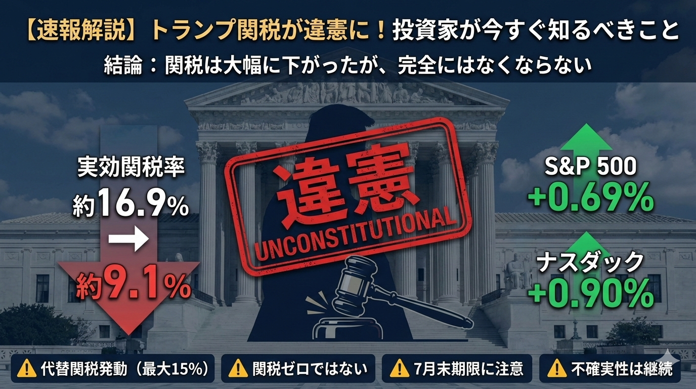 トランプ関税が違憲に！株式相場への影響は？