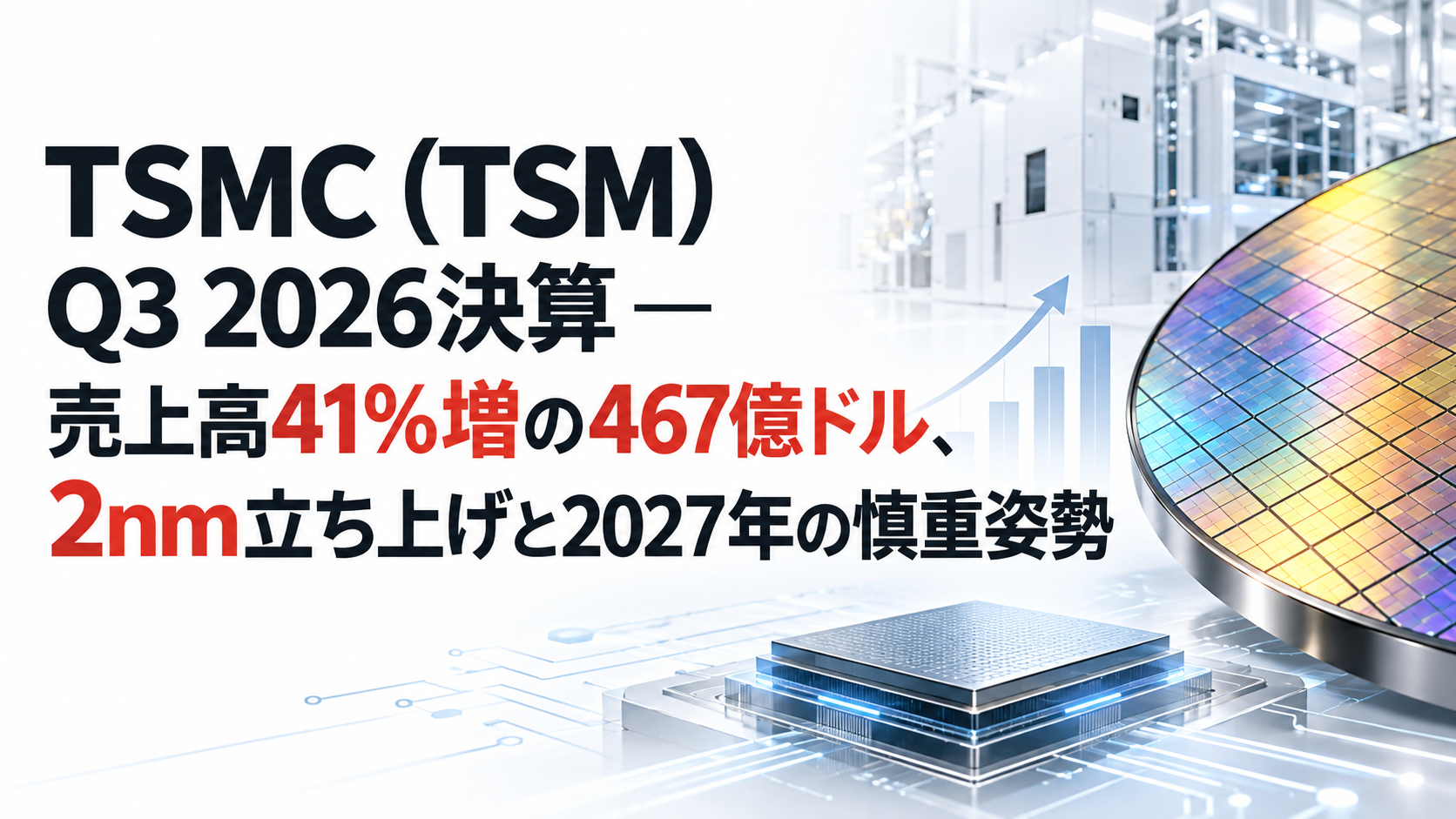 TSMC（TSM）Q3 2026決算 ― 売上高41%増の467億ドル、2nm立ち上げと2027年の慎重姿勢