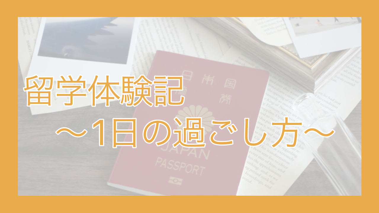 留学体験記 番外編② 〜1日の過ごし方〜