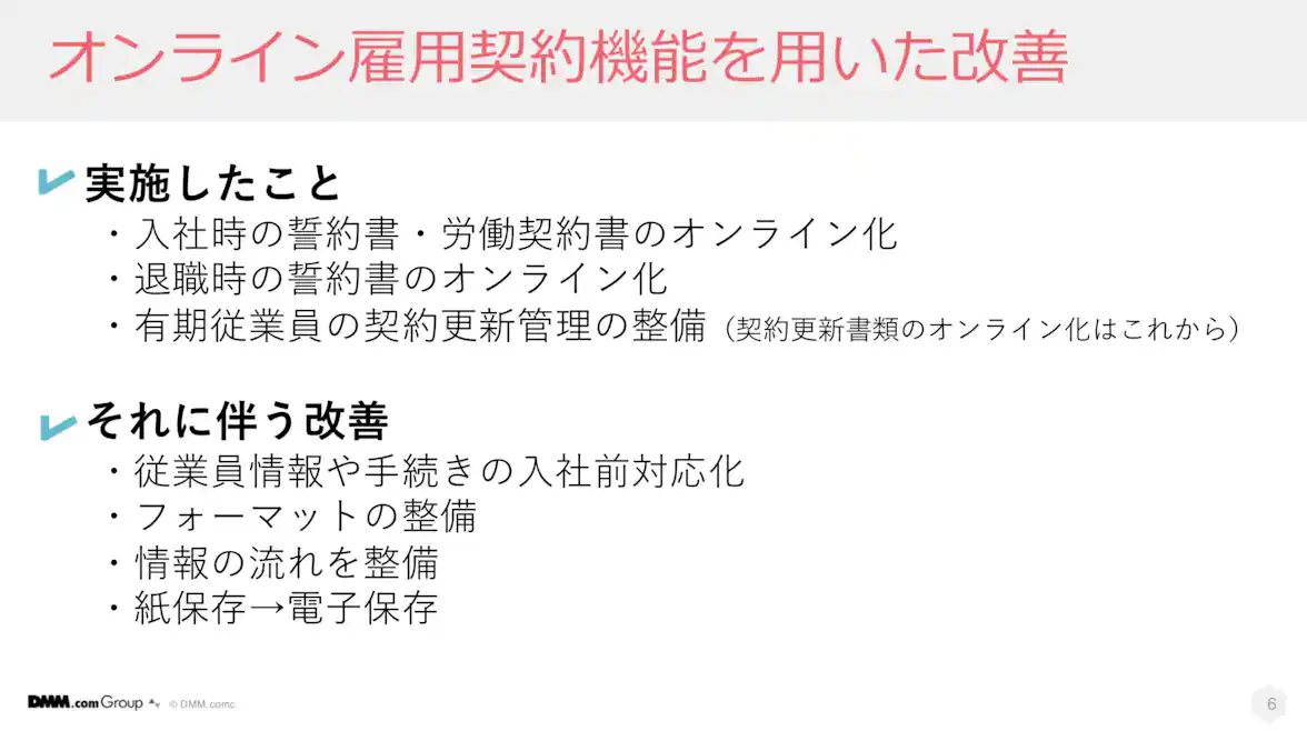 オンライン雇用契約機能を用いた改善