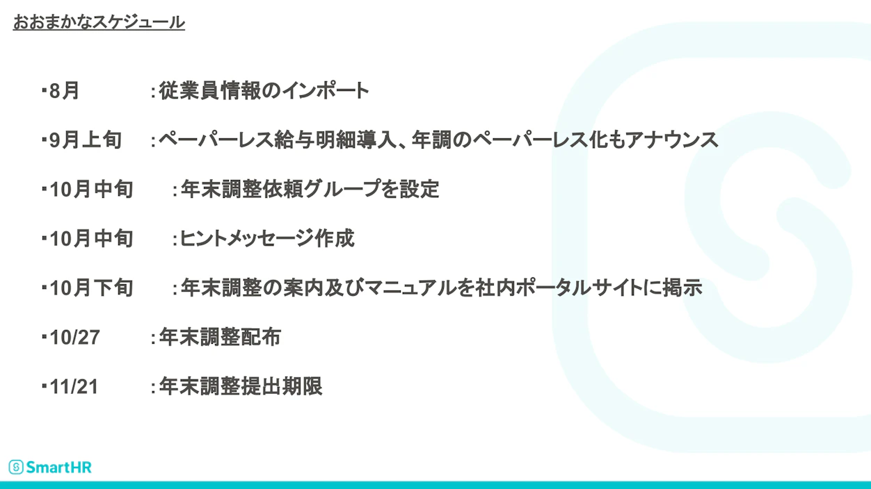 おおまかなスケジュール