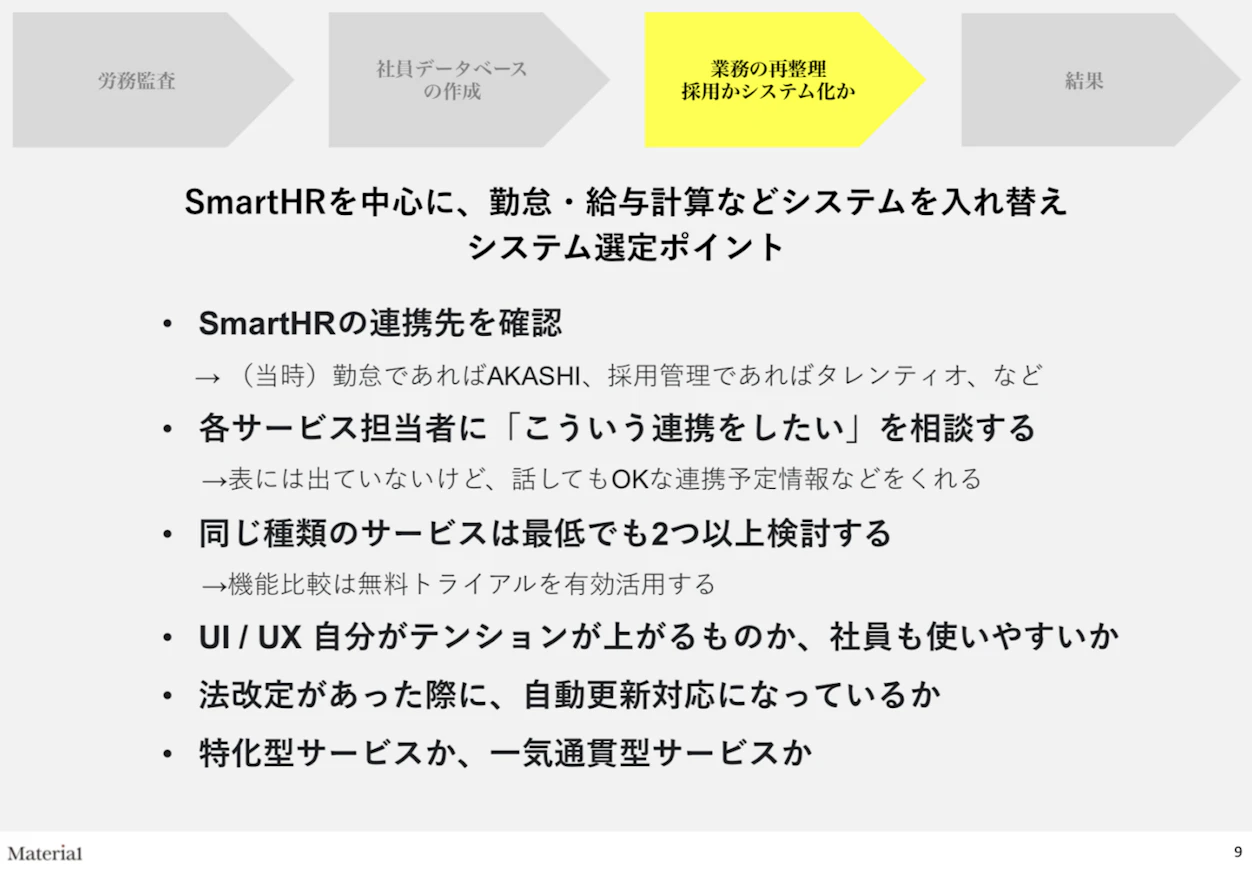「SmartHR」を中心に据えたシステム選定ポイント