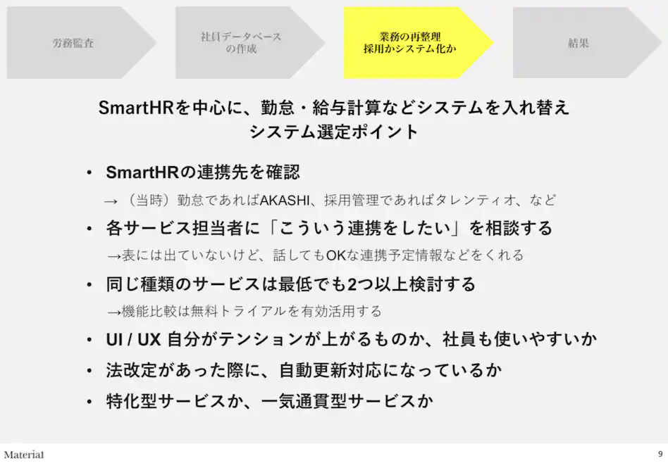 「SmartHR」を中心に据えたシステム選定ポイント