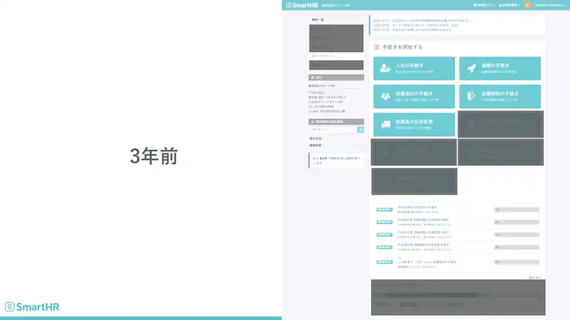 画面の変遷 トップページ 3年前のもの