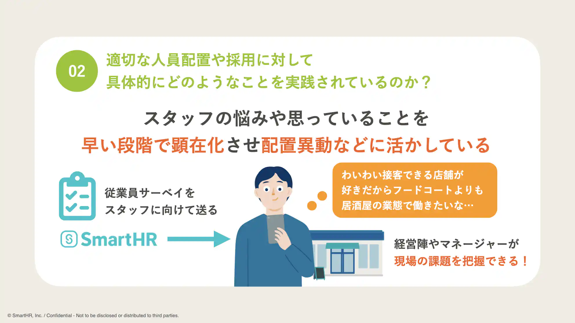 サーベイ結果を人員配置や採用に活用