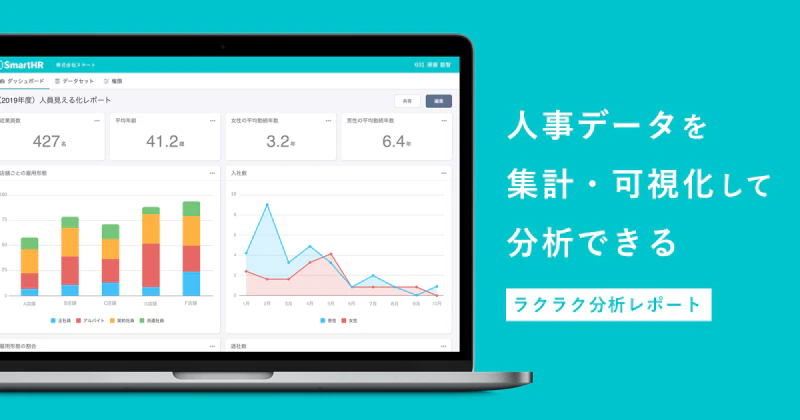 SmartHRが「ラクラク分析レポート」機能を公開。 働き方改革や戦略人事に向けた、人事データ活用の第一歩を後押し
